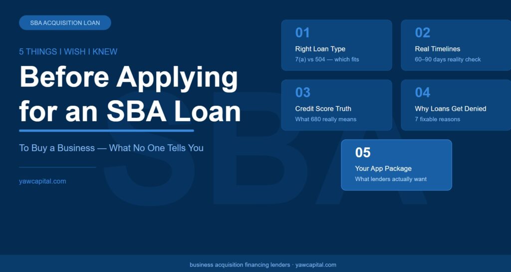 5 Things I Wish I Knew Before Applying for an SBA Acquisition Loan to Buy a Business