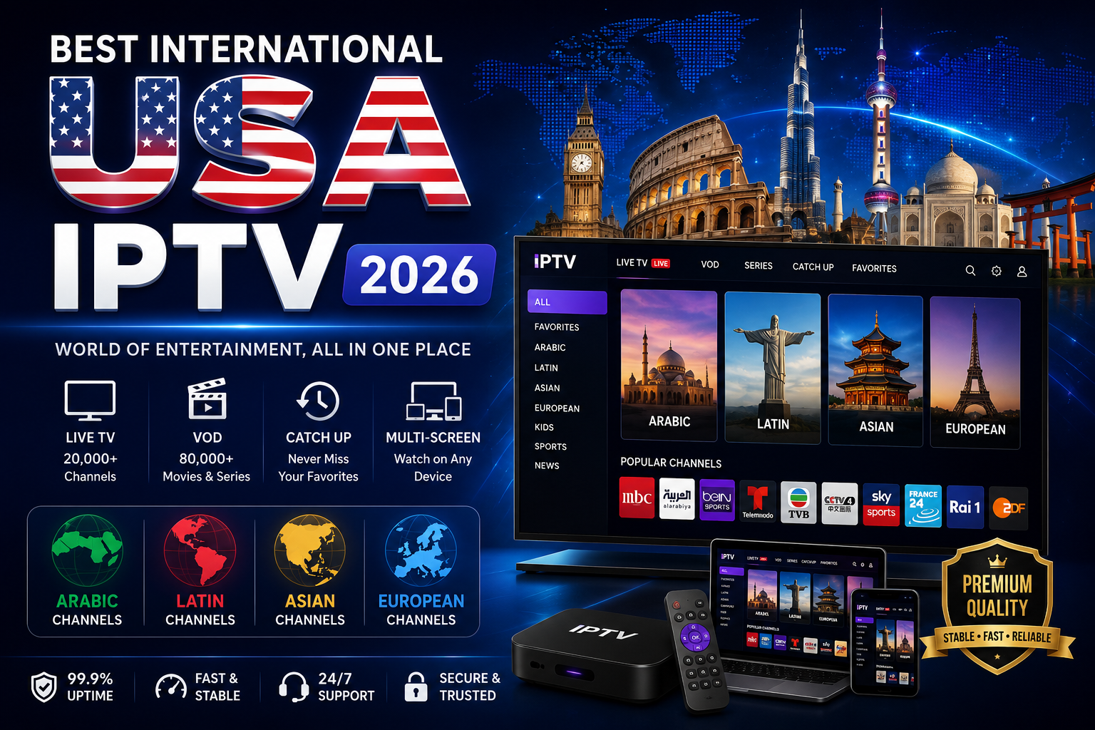 #1 Best IPTV USA 2026: Stream 4K Live TV Without Cable