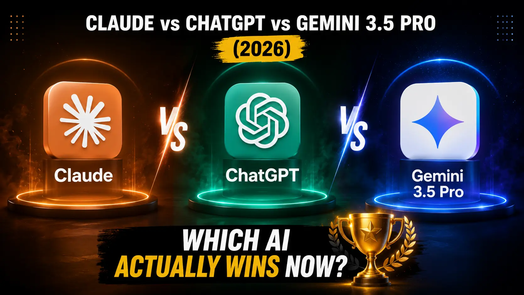 Claude vs ChatGPT vs Gemini 3.5 Pro (2026): Which AI Actually Wins Now?