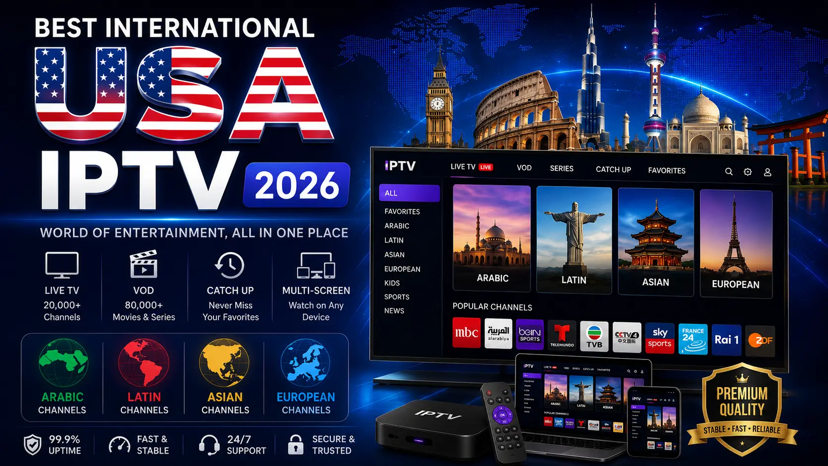 #1 Best IPTV USA 2026: Stream 4K Live TV Without Cable