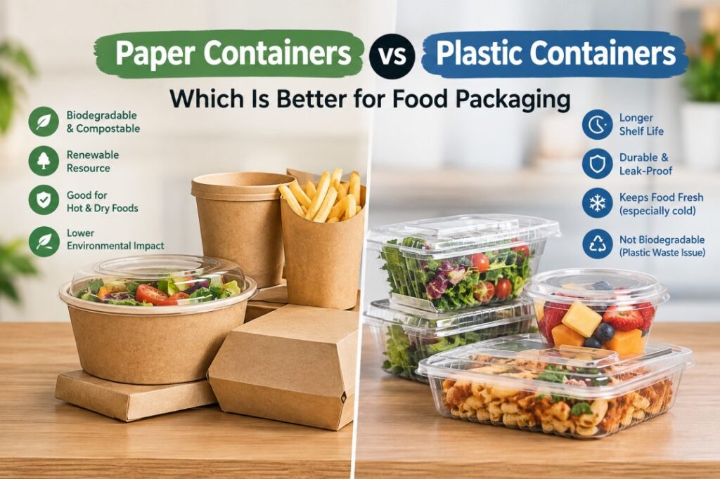 Paper Containers vs Plastic Containers Which Is Better for Food Packaging
