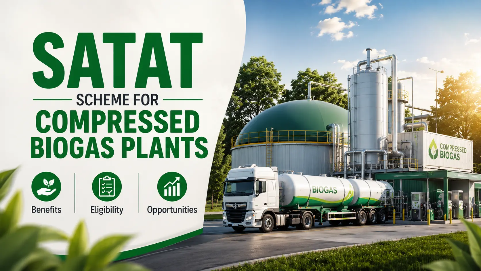 SATAT Scheme for Compressed Biogas Plants: Benefits, Eligibility and Opportunities