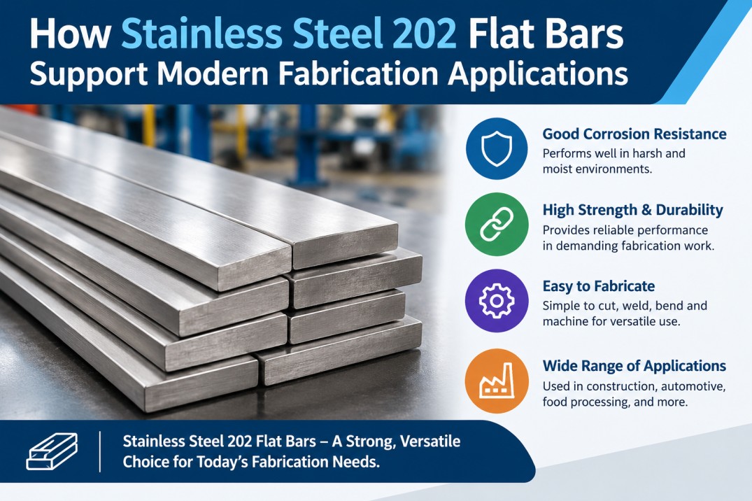 How Stainless Steel 202 Flat Bars Support Modern Fabrication Applications
